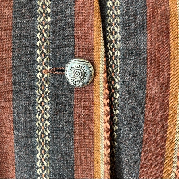 Wallis vintage one button retro western boho chic striped blazer women’s size 10 - Picture 3 of 11